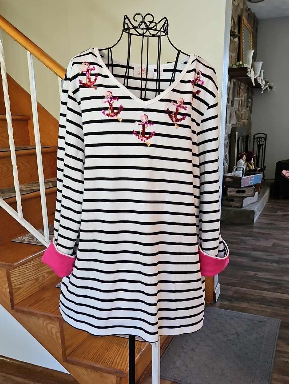 👚Quacker Factory Black & White Striped Top